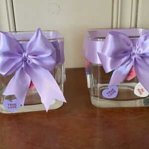 conversation hearts candle holder set of 2